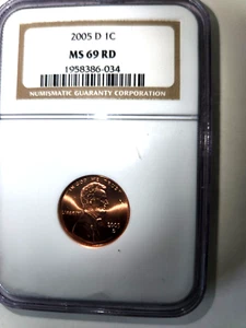 2005D Lincoln Cent (NOT SMS) NGC MS69 Outstanding Luster!!! - Picture 1 of 3