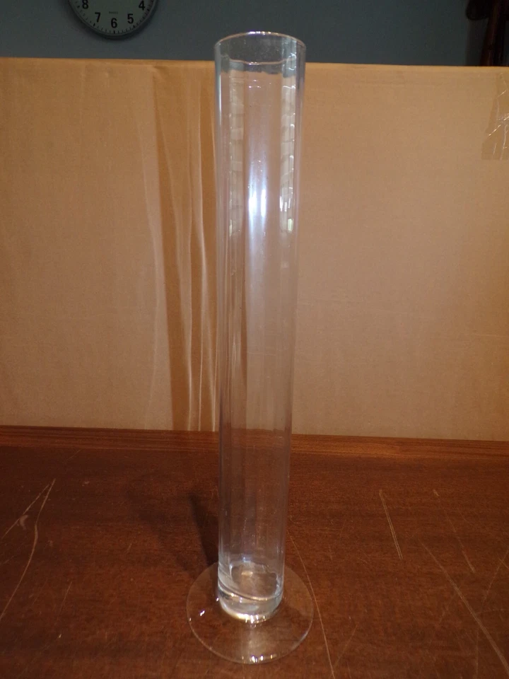 Ancienne éprouvette non graduée 37,5 cm de haut en verre - Photo 1/4