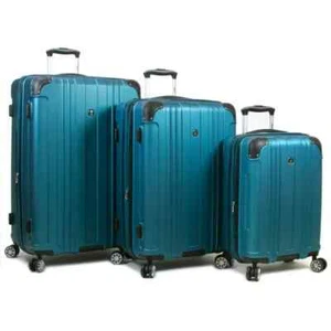 Dejuno Kingsley Abs 3-Piece Hardside Spinner Luggage Set, Turquoise - Picture 1 of 5