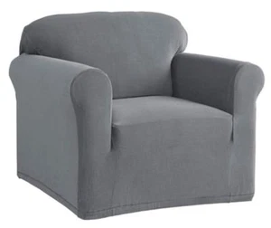 Perfect Fit NeverWet Luxury Chair Slipcover in Grey - Picture 1 of 2