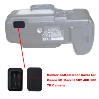 Rubber Bottom Cover Port Lid Black for Canon 5D Mark II 5D2 40D 50D 7D Camera - image 1 of 4