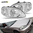 Chrome Clear Lens Headlights Fits For 1999-2000 Honda Civic Ek Ej Lx Ex Si Lamps