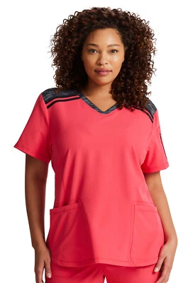 Setting Sun Dickies Scrubs Dynamix V Neck Top DK740 STEN - Image 1 of 4