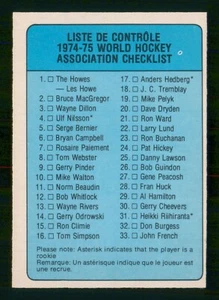 CHECKLISTE UNMARKIERT 1974-75 O-PEE-CHEE WHA 74-75 NR 53 NEUWERTIG + 58731 - Bild 1 von 2