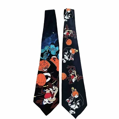 Винтажный лот 90-х (2) галстук Space Jam Tasmanian Devil Taz баскетбол Tweety - Изображение 1 из 4