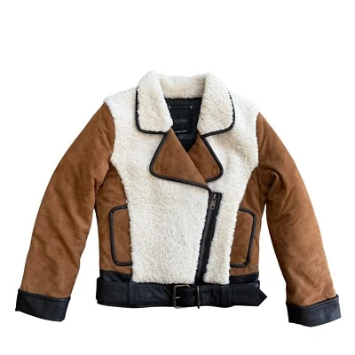 Chaqueta Maison Scotch Aiden Gamuza y Piel de Oveja Abrigo de Aviador Talla XS Scotch & Soda Foto 1 de 4