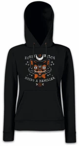 Every Witch Needs A Familiar Damen Hoodie Kapuzenpullover Cat Fun Katze Katzen - Picture 1 of 1