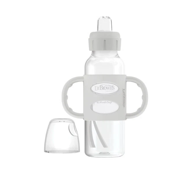 Biberón Dr. Browns Milestones Narrow Transitional Sippy 8 oz-250 ml gris Foto 1 de 3