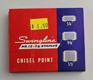 Swingline No. S.F. 13- 3/8" Chisel Point Heavy Duty Staples 1000 / Vintage NOS - Picture 1 of 4