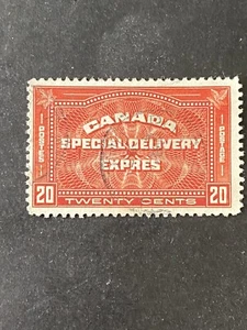 CANADÁ, SCOTT # E4, 20c. VALUE HENNA MARRÓN 1932 EDICIÓN ESPECIAL DE ENTREGA USADA - Imagen 1 de 2