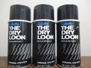 3x Gillette Vintage The Dry Look Regular Hold Aerosol Hair Sprays 3 Oz - Picture 1 of 1