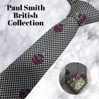 Paul Smith Tie Silk Emblem Coat Of Arms Union Jack Houndstooth mens tie