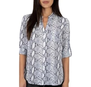 Kut from the Kloth Women Size Small Grey snakeskin print  Blouse shirt - Picture 1 of 10