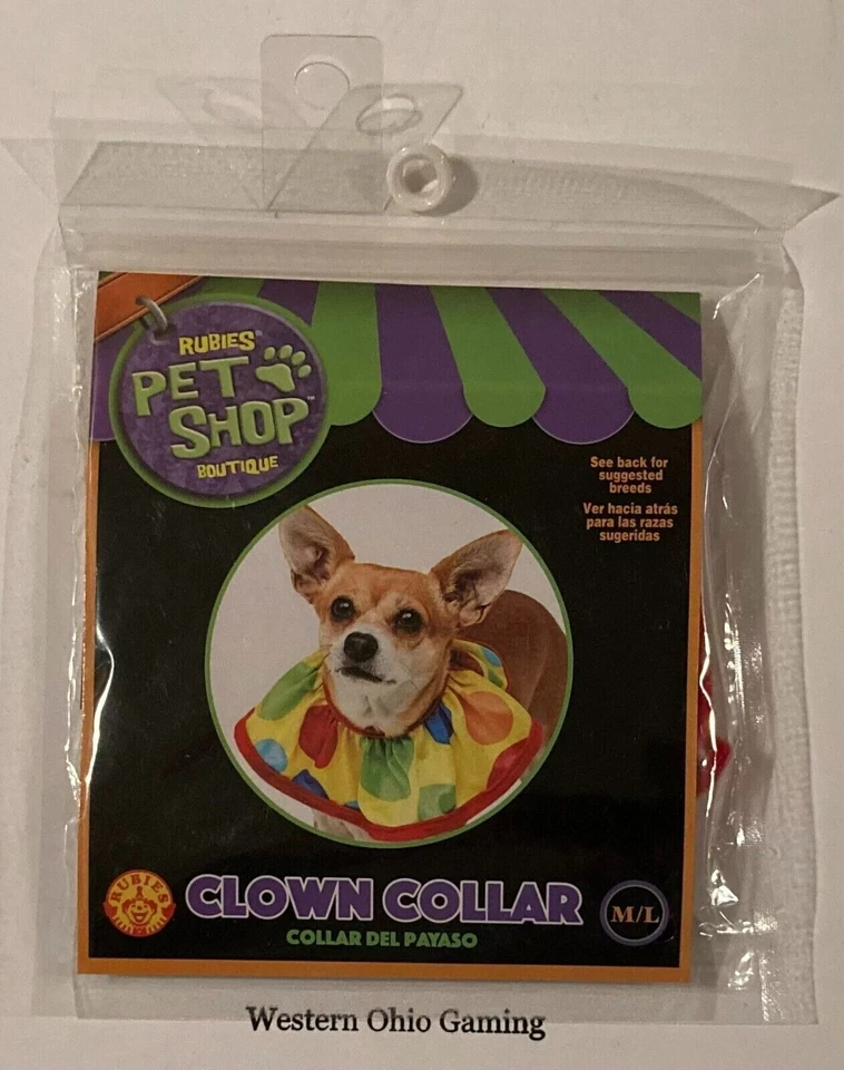 Coleira palhaço Rubies Pet Shop Boutique cachorro tamanho M/L NOVA LEITURA - Imagem 1 de 1
