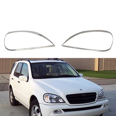 Chrome Front Head Light Lamp Cover Trim for Mercedes-Benz M ML Class W163 98-05 - Image 1 of 3