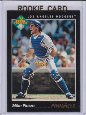 Tarjeta de novato Mike Piazza Pinnacle Prospect Los Angeles Dodgers béisbol ¡RC METS! Foto 1 de 2