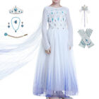 Eiskönigin Elsa Kleid Kostüm Frozen 2 Prinzessin Kinder Mädchen Cosplay Kleider#