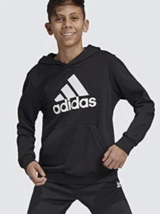 NEW adidas Boys XL (14/16) Unisex Kid's Must Haves Badge of Sport Hooded Sweatsh - Picture 1 of 9