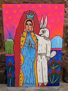 Guadalupe &  Spirit Animal Jesus Lorenzo Mexican Folk Art Familia Lorenzo  #022