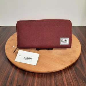 Herschel Supply Co Thomas Geldbörse Clutch Burgund Canvas Gold Reißverschluss BRANDNEU - Bild 1 von 8