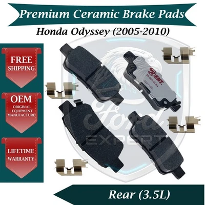 Kit de pastillas de freno cerámicas traseras premium OE para Honda Odyssey 2005-2010 9 años de garantía Foto 1 de 4
