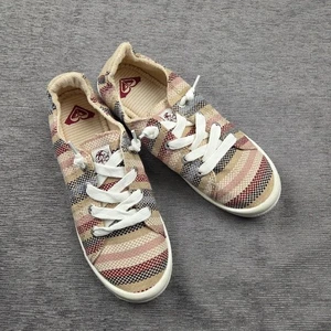 Roxy Bayshore Damen-Sneaker Größe 8,5 braun gestreift Stretch Spitze Slipper neu ohne Karton - Bild 1 von 6