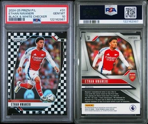 2024-25 Prizm Premier League Ethan Nwaneri Black and White Checker #31 PSA 10 - Picture 1 of 1