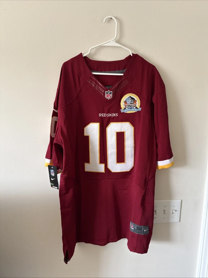 Camiseta deportiva para hombre Nike Robert Griffin III #10 Washington Redskins HOF parche talla 52 nueva con etiquetas Foto 1 de 4