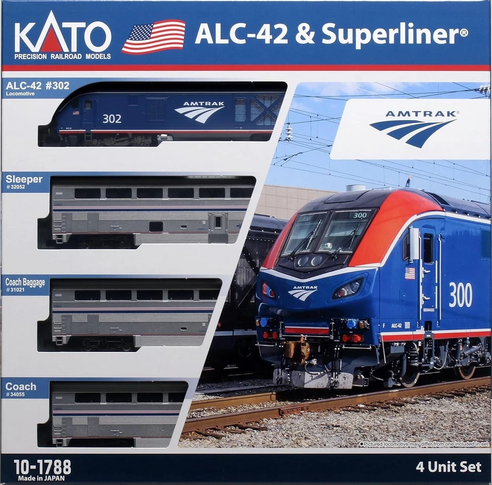 Kato N Scale Amtrak ALC-42 & Superliner Phase VI 4-Unit  Starter Set  10-1788 - Image 1 of 4
