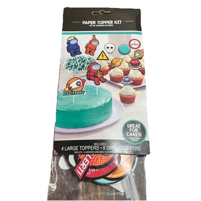Paper Topper Kit For Cup Cakes & Cakes Space Rockets Space Men Space Ship Gaming - Image 1 of 4