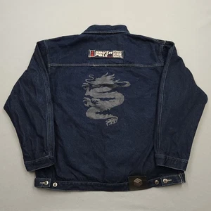 Chaqueta Vintage Polo Sur Para Hombre 2XL XXL Azul Denim Jean Suelto Dragón Y2K 00s 90s - Imagen 1 de 18