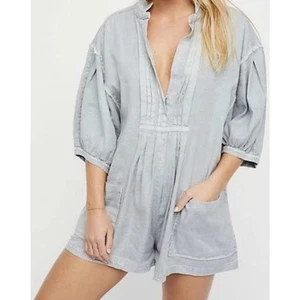 Free People Tomboy SlouchyRomper Jumpsuit, Blue, Size X-Small, #1484 - Picture 1 of 19