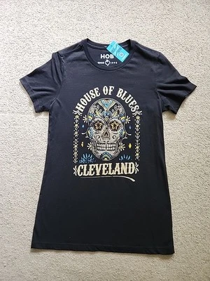 House Of Blues Cleveland футболка женская резинке размер XL черный графический футболка череп - Изображение 1 из 4
