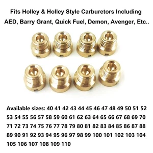 Holley Carburetor MAIN JETS KIT Holly size 40-110 1/4-32 CHOOSE ANY SIZE 8 PACK - Picture 1 of 8