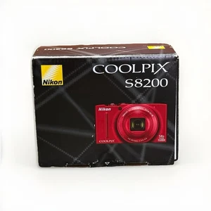 NIKON Coolpix S8200 Hochwertige Digitalkamera Point and Shoot Rot  TOP OVP - Bild 1 von 10