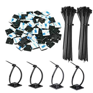 30 Pack 2 inch Zip Tie Adhesive Mounts Self Adhesive Cable Tie 30 Pack 2“ Black - Afbeelding 1 van 8