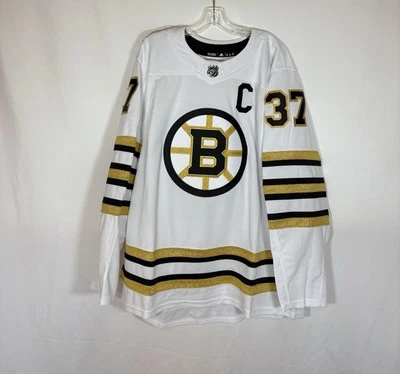 阿迪达斯波士顿棕熊队 #37 Patrice Bergeron 100 周年曲棍球球衣 56 码 — 第 1/4 张图片