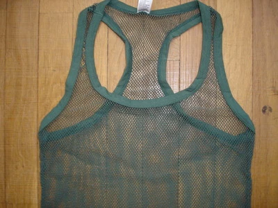 Canotta Verde Cachi Taglia L a Rete Trasparente Sheer Sexy Ref M10 - Imagem 1 de 4