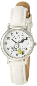CITIZEN Q&Q PEANUTS Snoopy P003-314 Watch Analog White Women Leather Band NEW - Picture 1 of 4