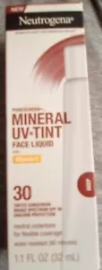 Neutrogena Mineral UV-Farbton Deep Face 30 getönte Sonnencreme 1,1 flüssige Unzen Exp 09/24+ - Bild 1 von 1