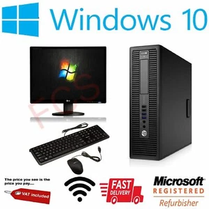 Cheap Fast Desktop PC Computer & Monitor Screen Windows 10 Bundle Windows 7 - Picture 1 of 6