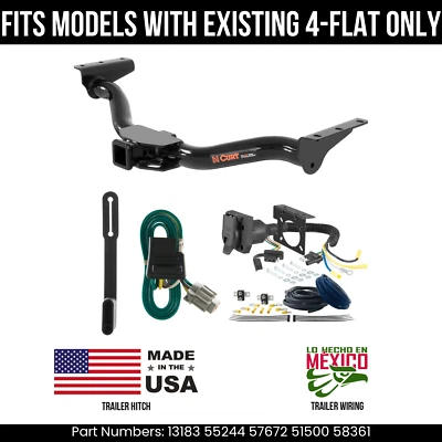 For 00-04 Nissan Xterra Trailer Hitch w/ 7 Pin Wiring Fit w/ exst 4Way Curt 4K - Image 1 of 4
