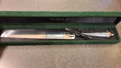 Cuchillo para pasteles plateado Towle Plaversmith vintage CON CAJA Foto 1 de 2