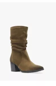 CLARKS LADIES MID HEEL ZIP BOOTS ISABELLA2 MID TOBACCO SUEDE SIZE UK 5 D EU 38 - Picture 1 of 6