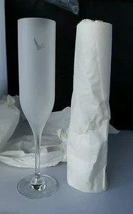 2 NEW Custom Grey Goose Collection branded Frosted Glass champagne Flutes Unique - Picture 1 of 6