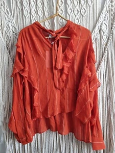 Top Joie Damas Naranja Transparente Talla S Nuevo Con Etiquetas PVP $328 Mezcla Seda - Imagen 1 de 4