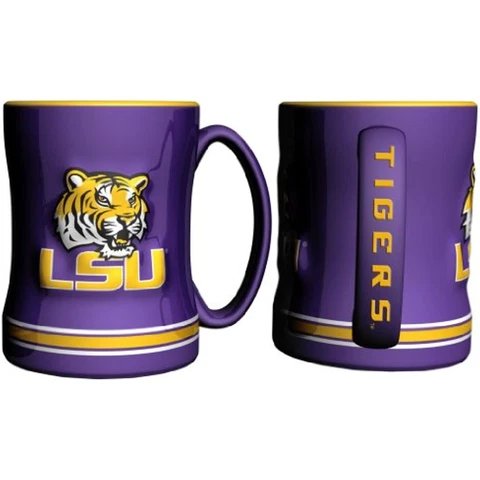 LSU Tigers Purple 15oz. Ceramic Relief Mug Cover