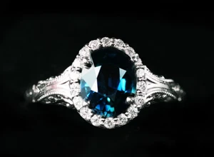 KILLER RING 2,19ct GIA UNBEHEIZT INTENSIV BLAUER SAPHIR & 0,33ct DIAMANT PLATIN - Bild 1 von 4