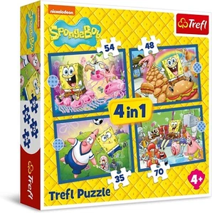 Trefl 4 in 1 Jigsaw Puzzle Pieces 4+ Kids SpongeBob's Underwater Life - Picture 1 of 5