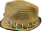 Robert Graham Straw Fedora Hat Colorful *SMALL S* Knowledge Wisdom Faith VGUC